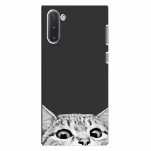Чехол на Samsung Galaxy Note 10 с Котами (VPrint) Выглядывает кот снизу - купить на Floy.com.ua