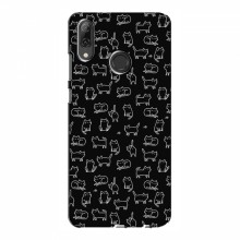 Чехол под заказ для Huawei P Smart 2019 (AlphaPrint - Уникальный дизайн) Котики на черном - купить на Floy.com.ua