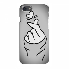Чехол с принтом для iPhone 8 (AlphaPrint - Знак сердечка) Серый фон - купить на Floy.com.ua