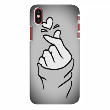 Чехол с принтом для iPhone X (AlphaPrint - Знак сердечка) Серый фон - купить на Floy.com.ua