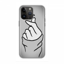 Чехол с принтом для iPhone 14 Pro (AlphaPrint - Знак сердечка) Серый фон - купить на Floy.com.ua