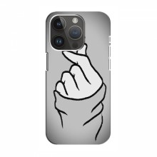 Чехол с принтом для iPhone 14 Pro Max (AlphaPrint - Знак сердечка) Серый фон - купить на Floy.com.ua