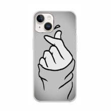 Чехол с принтом для iPhone 16 (AlphaPrint - Знак сердечка) Серый фон - купить на Floy.com.ua