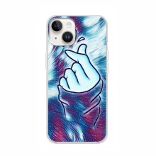 Чехол с принтом для iPhone 16 (AlphaPrint - Знак сердечка) Бирюзовый фон - купить на Floy.com.ua