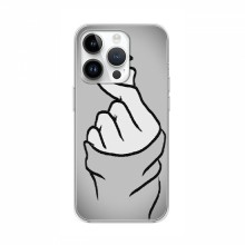 Чехол с принтом для iPhone 16 Pro (AlphaPrint - Знак сердечка) Серый фон - купить на Floy.com.ua