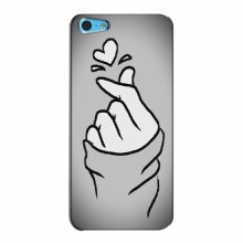 Чехол с принтом для Apple 5c (AlphaPrint - Знак сердечка) Серый фон - купить на Floy.com.ua