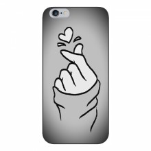 Чехол с принтом для iPhone 6 / 6s (AlphaPrint - Знак сердечка) Серый фон - купить на Floy.com.ua