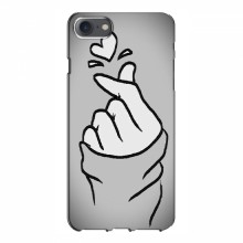 Чехол с принтом для iPhone 7 (AlphaPrint - Знак сердечка) Серый фон - купить на Floy.com.ua