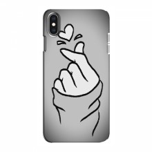 Чехол с принтом для iPhone Xs Max (AlphaPrint - Знак сердечка) Серый фон - купить на Floy.com.ua