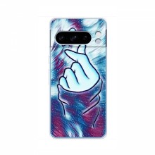 Чехол с принтом для Google Pixel 8 Pro (AlphaPrint - Знак сердечка) Бирюзовый фон - купить на Floy.com.ua