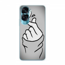 Чехол с принтом для Huawei Honor 90 Lite (AlphaPrint - Знак сердечка) Серый фон - купить на Floy.com.ua