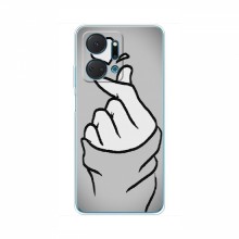 Чехол с принтом для Huawei Honor X7a (AlphaPrint - Знак сердечка) Серый фон - купить на Floy.com.ua