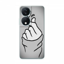 Чехол с принтом для Huawei Honor X7b (AlphaPrint - Знак сердечка) Серый фон - купить на Floy.com.ua