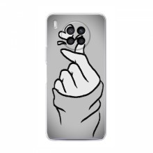 Чехол с принтом для Huawei Nova 8i (AlphaPrint - Знак сердечка) Серый фон - купить на Floy.com.ua