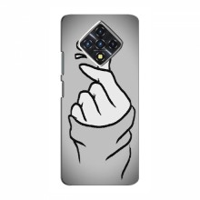 Чехол с принтом для Infinix Zero 8 (AlphaPrint - Знак сердечка) Серый фон - купить на Floy.com.ua