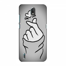 Чехол с принтом для Nokia 1.3 (AlphaPrint - Знак сердечка) Серый фон - купить на Floy.com.ua