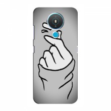 Чехол с принтом для Nokia Nokia 1.4 (AlphaPrint - Знак сердечка) Серый фон - купить на Floy.com.ua