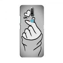 Чехол с принтом для Nokia 2.4 (AlphaPrint - Знак сердечка) Серый фон - купить на Floy.com.ua