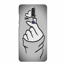 Чехол с принтом для Nokia 3.1 Plus (AlphaPrint - Знак сердечка) Серый фон - купить на Floy.com.ua