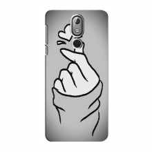 Чехол с принтом для Nokia 3.2 (2019) (AlphaPrint - Знак сердечка) Серый фон - купить на Floy.com.ua