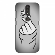Чехол с принтом для Nokia 4.2 (AlphaPrint - Знак сердечка) Серый фон - купить на Floy.com.ua