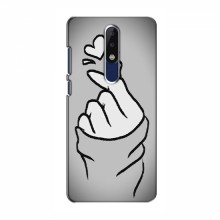 Чехол с принтом для Nokia 5.1 Plus (X5) (AlphaPrint - Знак сердечка) Серый фон - купить на Floy.com.ua