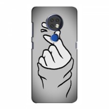 Чехол с принтом для Nokia 6.2 (2019) (AlphaPrint - Знак сердечка) Серый фон - купить на Floy.com.ua