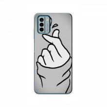 Чехол с принтом для Nokia G22 (AlphaPrint - Знак сердечка) Серый фон - купить на Floy.com.ua
