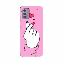 Чехол с принтом для Nokia G42 (AlphaPrint - Знак сердечка) - купить на Floy.com.ua