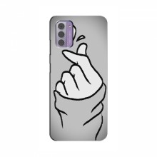 Чехол с принтом для Nokia G42 (AlphaPrint - Знак сердечка) Серый фон - купить на Floy.com.ua