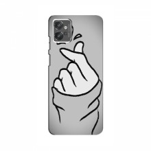 Чехол с принтом для Motorola MOTO G32 (AlphaPrint - Знак сердечка) Серый фон - купить на Floy.com.ua