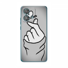 Чехол с принтом для Motorola Edge 40 Neo (AlphaPrint - Знак сердечка) Серый фон - купить на Floy.com.ua