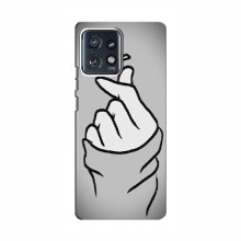 Чехол с принтом для Motorola Edge 40 Pro (AlphaPrint - Знак сердечка) Серый фон - купить на Floy.com.ua