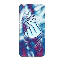 Чехол с принтом для Motorola Edge 50 Fusion (AlphaPrint - Знак сердечка) Бирюзовый фон - купить на Floy.com.ua