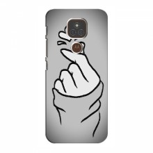 Чехол с принтом для Motorola MOTO E7 Plus (AlphaPrint - Знак сердечка) Серый фон - купить на Floy.com.ua