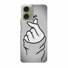 Чехол с принтом для Motorola MOTO G24 (AlphaPrint - Знак сердечка) Серый фон - купить на Floy.com.ua