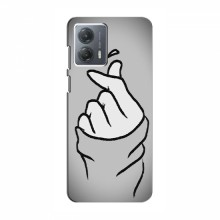 Чехол с принтом для Motorola MOTO G53 (AlphaPrint - Знак сердечка) Серый фон - купить на Floy.com.ua