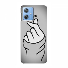 Чехол с принтом для Motorola MOTO G54 / G54 Power (AlphaPrint - Знак сердечка) Серый фон - купить на Floy.com.ua