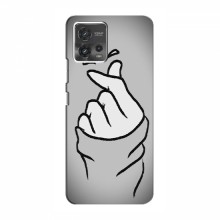Чехол с принтом для Motorola MOTO G72 (AlphaPrint - Знак сердечка) Серый фон - купить на Floy.com.ua