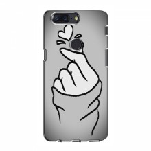 Чехол с принтом для OnePlus 5T (AlphaPrint - Знак сердечка) Серый фон - купить на Floy.com.ua