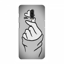 Чехол с принтом для OnePlus 6T (AlphaPrint - Знак сердечка) Серый фон - купить на Floy.com.ua