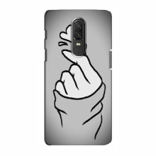 Чехол с принтом для OnePlus 6 (AlphaPrint - Знак сердечка) Серый фон - купить на Floy.com.ua