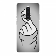 Чехол с принтом для OnePlus 7 (AlphaPrint - Знак сердечка) Серый фон - купить на Floy.com.ua