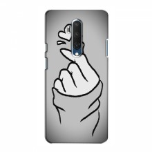 Чехол с принтом для OnePlus 7T Pro (AlphaPrint - Знак сердечка) Серый фон - купить на Floy.com.ua