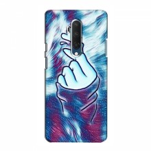 Чехол с принтом для OnePlus 7T Pro (AlphaPrint - Знак сердечка) Бирюзовый фон - купить на Floy.com.ua