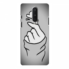 Чехол с принтом для OnePlus 8 (AlphaPrint - Знак сердечка) Серый фон - купить на Floy.com.ua