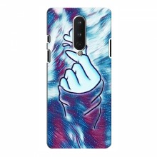 Чехол с принтом для OnePlus 8 (AlphaPrint - Знак сердечка) Бирюзовый фон - купить на Floy.com.ua