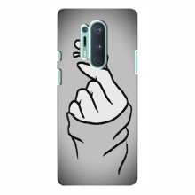 Чехол с принтом для OnePlus 8 Pro (AlphaPrint - Знак сердечка) Серый фон - купить на Floy.com.ua