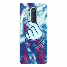 Чехол с принтом для OnePlus 8 Pro (AlphaPrint - Знак сердечка) Бирюзовый фон - купить на Floy.com.ua