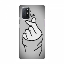 Чехол с принтом для OnePlus 9 Lite (AlphaPrint - Знак сердечка) Серый фон - купить на Floy.com.ua